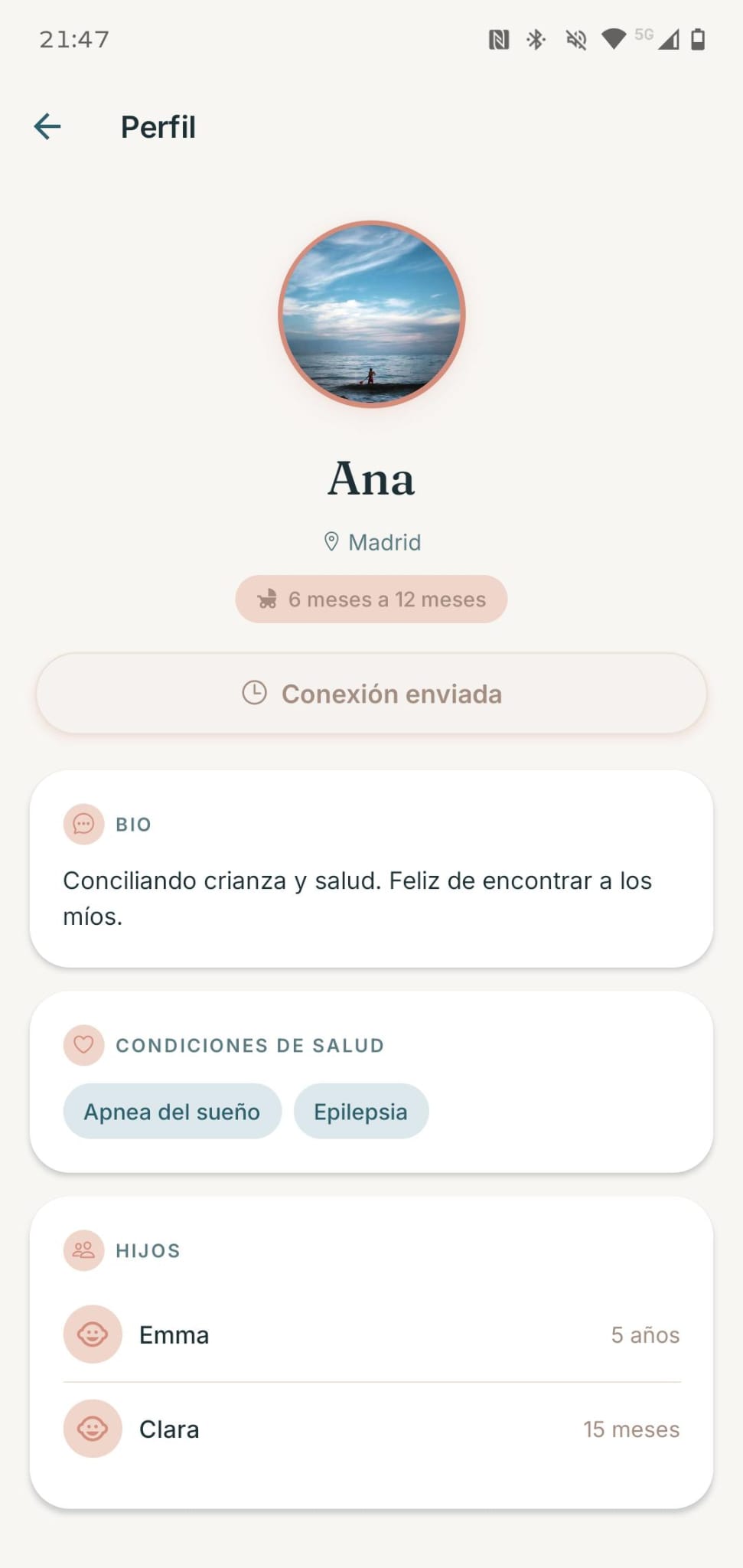 Perfil de una persona de la tribu en Marea