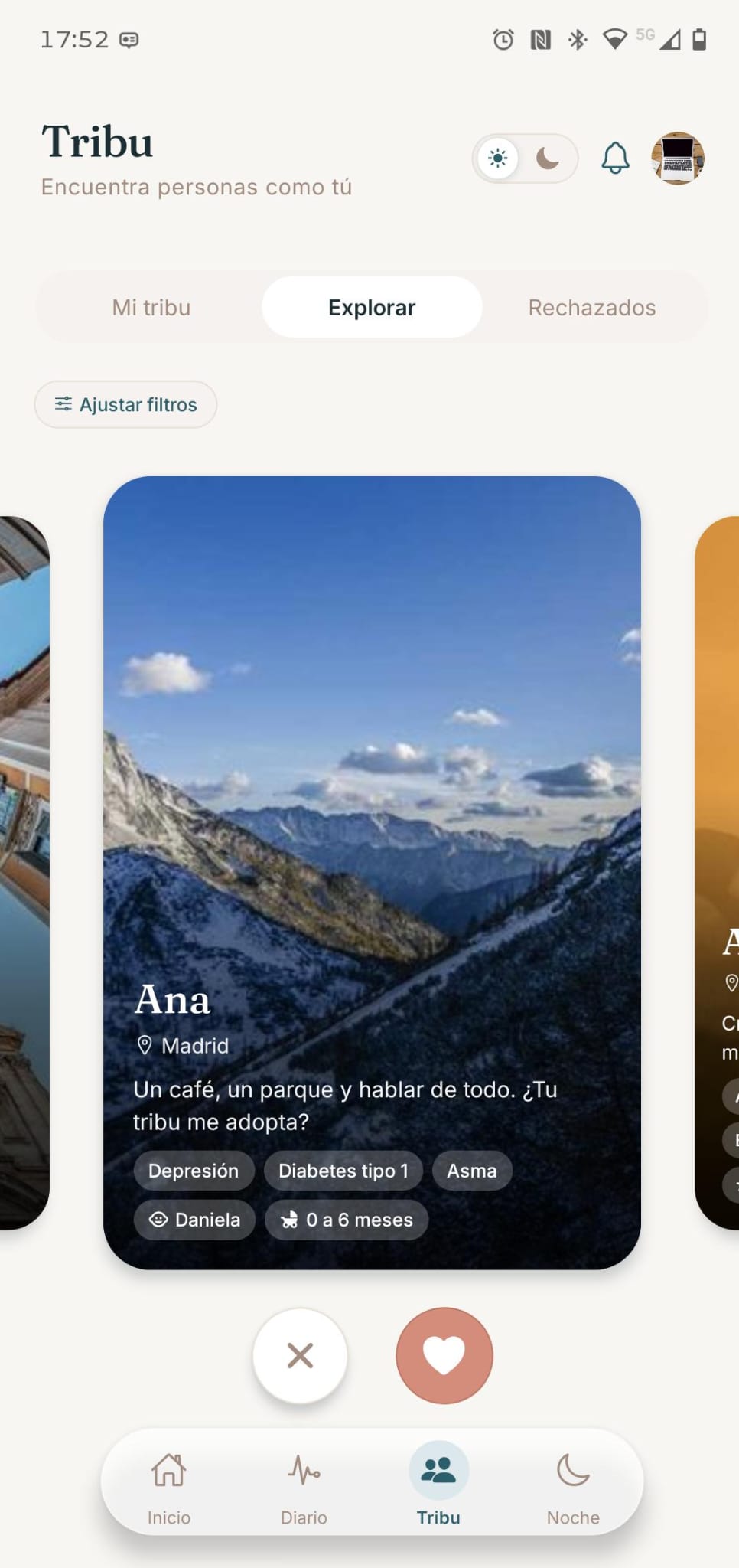 Pantalla de la tribu de Marea