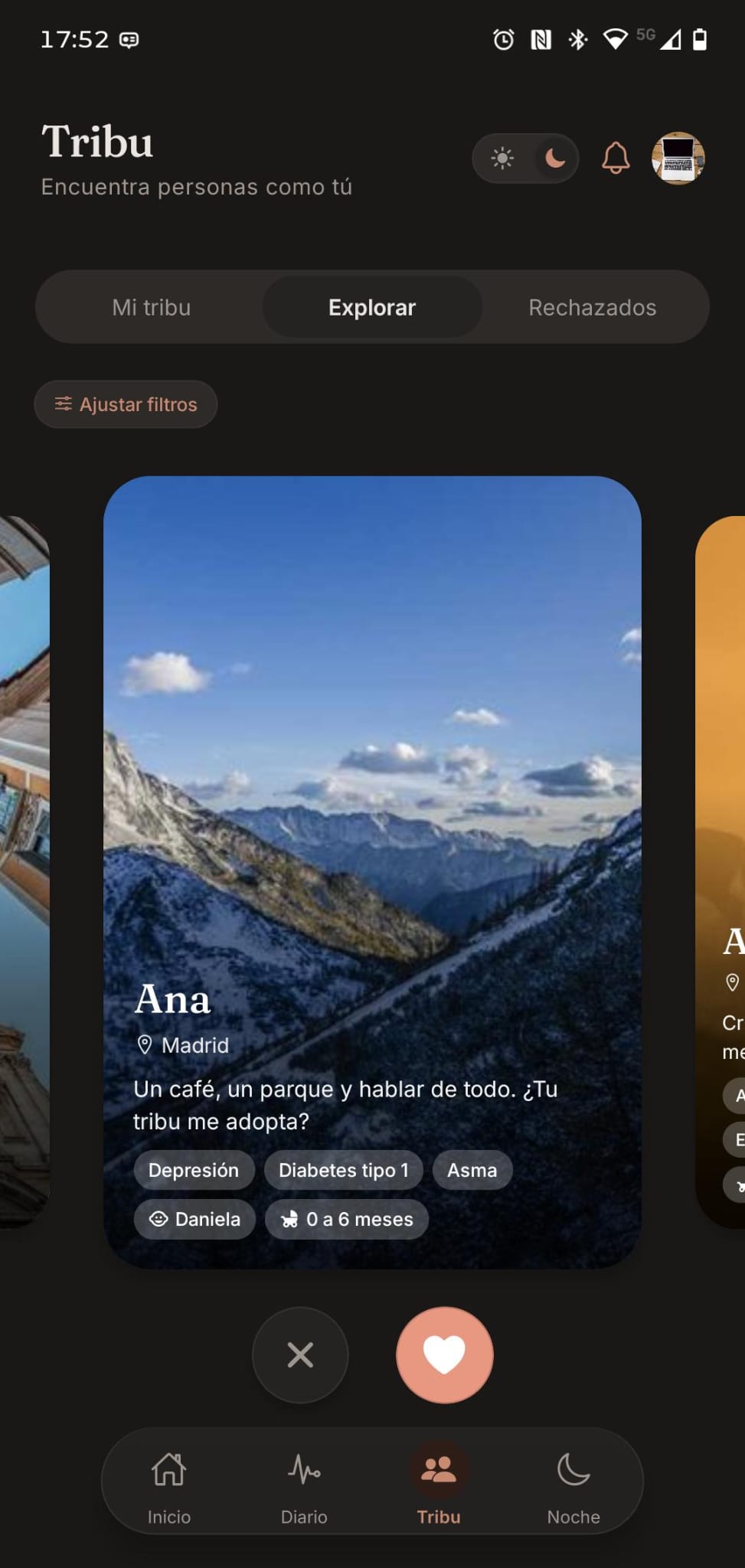 Pantalla de la tribu de Marea